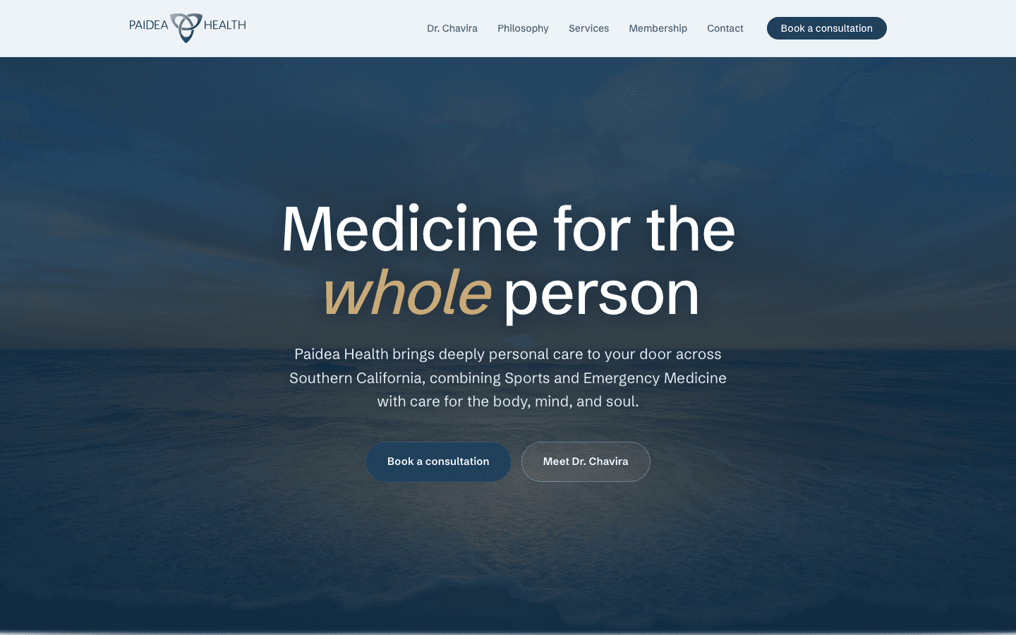 Paidea Health website